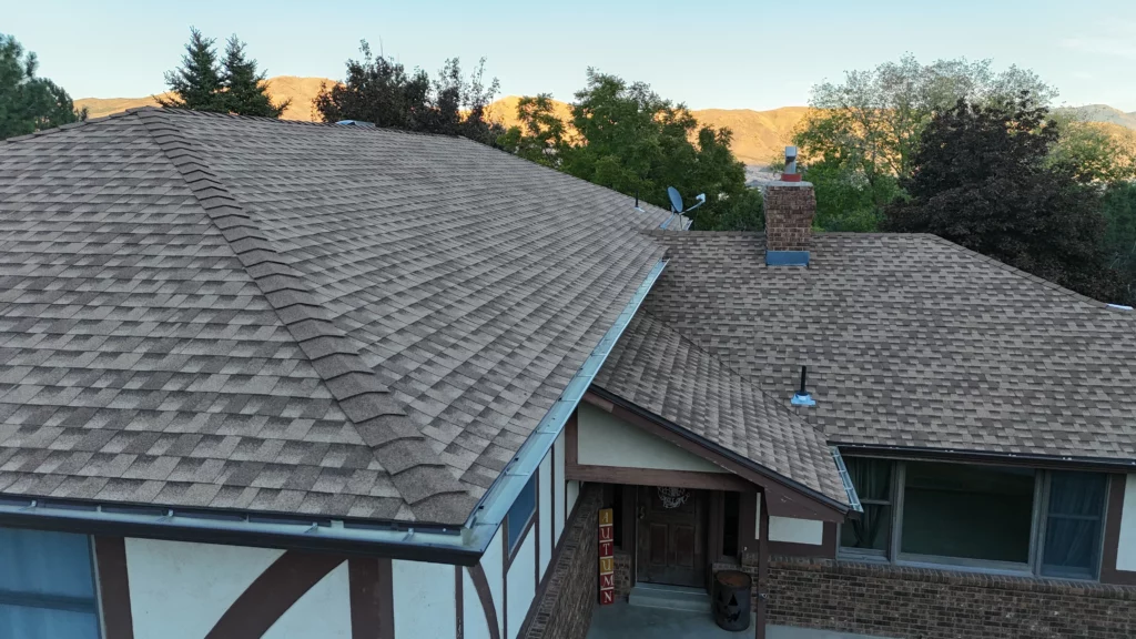 top of roof showing gutters to represent gutter installation by CCX Roofing